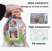Sacs plats transparents en PE imprimés sur mesure pour boulangerie, sacs d'emballage alimentaire à extrémité ouverte avec logo pour pain et gâteaux