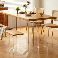 Hochwertige Display-Möbel Holz Tischplatte Acryl Bein unterstützt Esszimmer Wohnzimmer Tisch