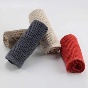 Toalla tipo waffle de estilo japonés, 35x75cm, 80g, algodón puro, color sólido, absorbente, transpirable, para uso doméstico, toalla facial - Product Image 1