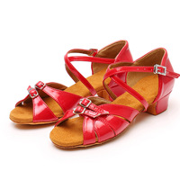 Chaussures de danse à talon bas en Satin pour filles