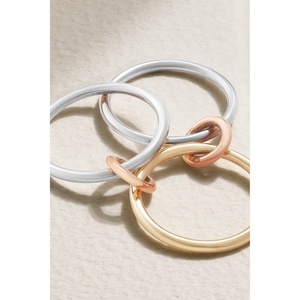Ensemble de bagues LOZRUNVE en argent sterling 925, plaqué or vermeil minimaliste, 0,1 micron, trio de bagues reliées - Product Image 6