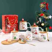 Envío Inmediato: Juego de Tazas/Tazones de Cerámica con Cinco Diseños Impresos Diferentes, Hechas a Mano con Serigrafía, con Cucharas, Regalo Personalizado