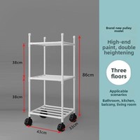 Chariot de rangement mobile à 6 niveaux en métal sur roulettes pour four à micro-ondes, type autoportant, non pliable, pour cuisine - Vente en gros