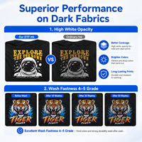 Encre d'impression DTF CMYKW à base d'eau, pigmentée, haute densité de couleur pour impression par transfert pour têtes d'impression I3200/DX5/4720 – Vente en gros