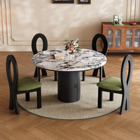 Table à manger de luxe en bois massif et marbre, design moderne du milieu du siècle, stable, imperméable, écologique, mobilier pour la maison, pour hôtel et villa