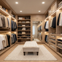 Armoire ouverte sur mesure Aige, style minimaliste et luxueux, pour la maison, l'hôtel, la villa, l'appartement