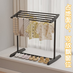 Multifunctional Floor Standing <b>Clothes</b> Drying <b>Rack</b> With Storage Shelf For Home Balcony Bedroom Use - Product Image 3