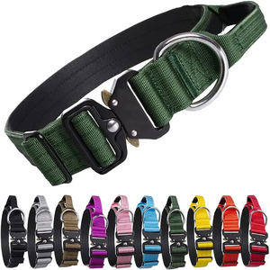 <span class=keywords><strong>Collar</strong></span> de perro grande personalizado profesional de nailon ultra ancho resistente de 4 cm <span class=keywords><strong>Collar</strong></span> de perro táctico de acero inoxidable - Product Image 1