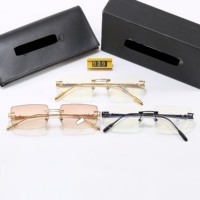 Lunettes de soleil UV400 avec branches métalliques sans monture, légères, protection UV pour usage quotidien en extérieur 939