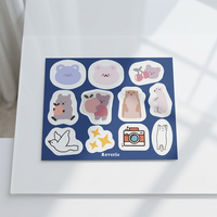 Étiquettes décoratives autocollantes en papier synthétique imperméable et écologique, motif ours de dessin animé mignon, pour ordinateur portable, téléphone, emballage