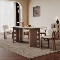 Ensemble de table à manger moderne en pierre chinoise assemblée pour 6 personnes, pour restaurant, hôtel, appartement, maison, meubles personnalisés