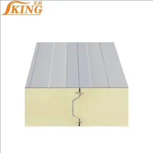 Panneau sandwich en mousse de <span class=keywords><strong>polyuréthane</strong></span> ISOKING 80 mm, résistant au feu, pour construction de structure en acier, entrepôt extérieur, atelier industriel - Product Image 1