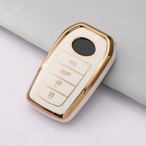 Étui de protection pour clé en TPU avec bord doré pour Toyota Chr Rav4 Auris Avensis Prius <span class=keywords><strong>Aygo</strong></span> Camry Corolla Land Cruiser 200 Prado Crown Shell Fob - Product Image 5