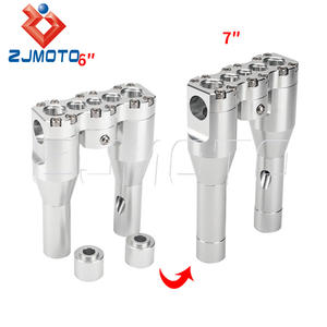 Rehausseurs de guidon de moto anodisés noir/argent pour Harley la plupart des modèles <span class=keywords><strong>Dyna</strong></span>/Street Bob/Softail/Sportster | 3.5 "OEM Fit - Product Image 6