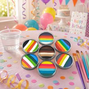 Kit de Pintura Facial Redonda de 7 Colores al por Mayor, Set de Arte Corporal a Base de Agua de un Solo Trazo <span class=keywords><strong>con</strong></span> Logotipo Personalizado OEM para Niños - Product Image 3