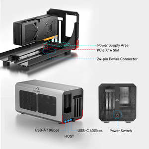 Boîtier eGPU Thunderbolt 3 40 Gbit/s 85 W PD Type C, station d'accueil pour <span class=keywords><strong>carte</strong></span> <span class=keywords><strong>graphique</strong></span> <span class=keywords><strong>externe</strong></span> PCIe X16 pour ordinateur portable AMD RTX (en stock) - Product Image 5