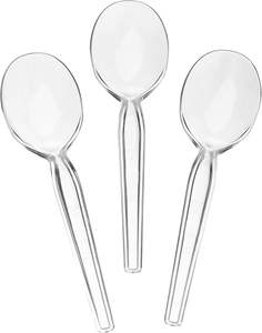 Settings Plastic Clear <b>Soup</b> <b>Spoons</b> Heavyweight Disposable Cutlery - Product Image 3