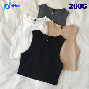 Camiseta sin mangas de cuello redondo, estilo europeo americano, 100% poliéster, transpirable, informal, para mujer, de cintura alta, ajustada, elástica, para usar como ropa interior. - Product Image 1