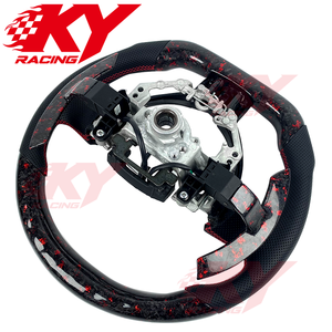 Volant de voiture sport en fibre de carbone forgée personnalisé avec LED pour Toyota GT86 GR86 GTS 2012-2023, compatible avec Camry Corolla LE RAV4 Supra - Product Image 3