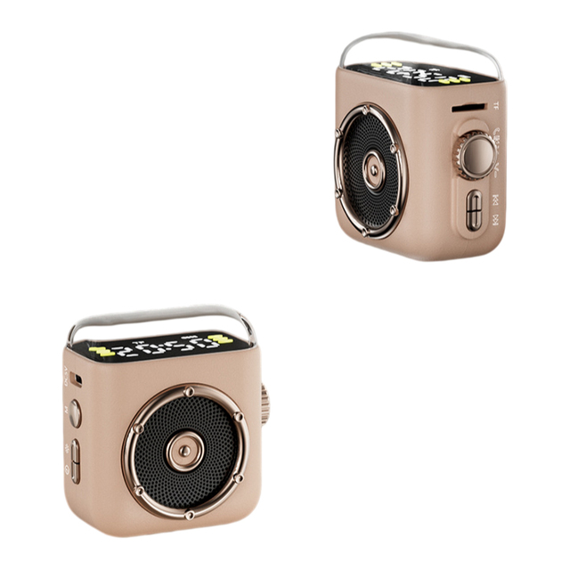 Magnetic Clip on BT Speaker Retro Mini Sound Box With Digital Clock Display 5W HD Audio 400mAh Battery for Outdoor Sports Home