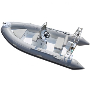 Bateau gonflable de 14,1 pieds en option 4.3m plancher certifié CE PVC sport fibre de verre hypalon RIB pour la vente de pêche en lac, y compris - Product Image 1
