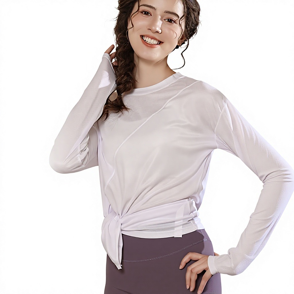 Womens Winter Loose-Fit Sports Top Long-Sleeve Fitness Training Set Pilates & Yoga Wear Breathable Quick-Dry T-Shirt