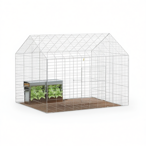 Jaula para conejos de acero galvanizado plateado de 400 x 78 x 78 cm para mascotas - Product Image 1