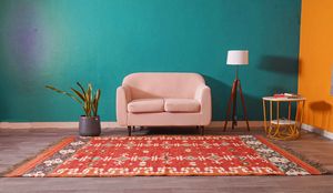 Tapis de couloir Kilim classique de Bohème vintage tissé à la main en laine et jute coloré pour escalier ou décoration intérieure - Product Image 5