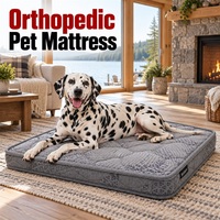 Mini Taschenfederkern Orthopädisches Hundebett mit 11 cm Gesamthöhe und Bedrucktem Grauem Seitenstoff mit Abnehmbarem Außenbezug
