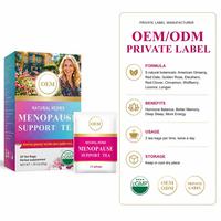 Thé de soutien à la ménopauseOEM équilibre hormonal pour les femmes trèfle rouge Ginseng américain flash chaud à base de plantes