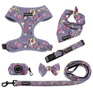 BOBO & <span class=keywords><strong>YOYO</strong></span> Designer de luxe Premium personnalisé impression porte-sac à merde sans tirer chat laisse pour animaux de compagnie collier chien harnais ensemble - Product Image 1