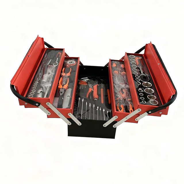 Metal Cantilever Tool Box 3 Layers Portable Fold Out Tool Box for Home Studio Auto Repair Factory  Foldable Tool case