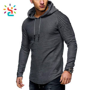 Venta caliente Mens Ruffled Sleeve Pullover Hoodie Blank Jumper Hoodies Sudaderas - Product Image 2