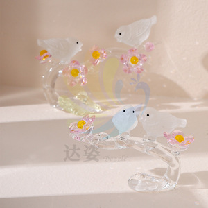 Adorno de pájaro con forma de rama de cristal, decoración para el hogar, regalo para parejas y amigos - Product Image 3