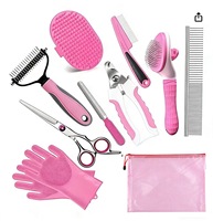 Brosse pour chien Kingtale pour la perte de poils, kit de toilettage avec coupe-ongles et lime pour animaux, brosse de bain pour chien, fournitures de toilettage pour chat, démêlage