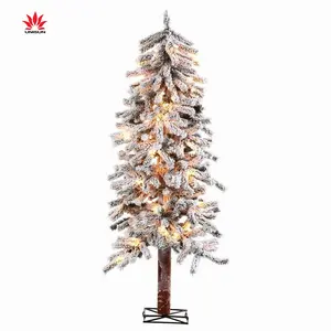 Weihnachts dekorationen Luxus be flockung glühend modelliert nach fallendem Schnee Weihnachts baum mit Licht