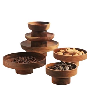 Solid Wood Oval Tea Cup Storage Rack Tall Aromatherapy Tray For <b>Home</b> Living Room - Product Image 5