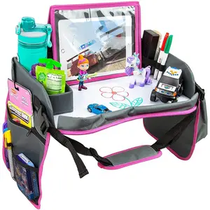 Kids Travel Carseat Tray for Kids Travel Road Trip Essentials Lap Tray Child Entertained Portable Foldable Car Seat Table Tray