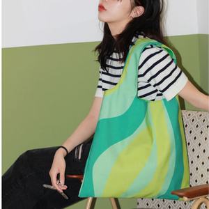 Sac <span class=keywords><strong>d</strong></span>'épicerie pliable réutilisable en toile imprimée, sac de courses pliable, sac à bandoulière portable pour supermarché - Product Image 1