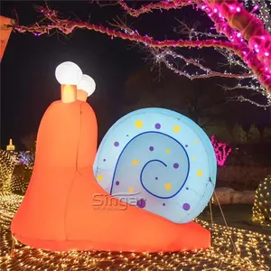 Custom inflatable advertisement models giant LED lighting up snail model for outdoor home wedding birthday party decor