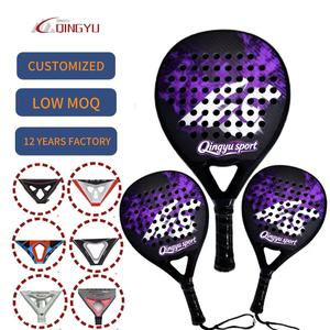 Raqueta de Pádel Qingyu Personalizada en Forma de Lágrima, Fibra de Carbono 12K, Acabado Mate, Núcleo Suave, Directo de Fábrica, Alta Calidad - Product Image 1