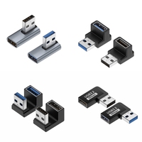 USB 3.0 90 Derajat Adaptor USB Sudut Kanan USB Pria Wanita Untuk Laptop SSD Kabel Extender Hard Drive