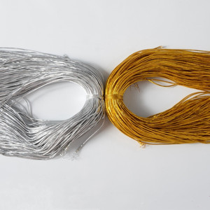 Bán Buôn 1.0Mm Vàng Và Bạc Đàn Hồi Dây Dây 100% Polyester Cho Túi Xách Hàng May Mặc Giày Treo Tag Dây Tráng Kết Thúc - Product Image 1
