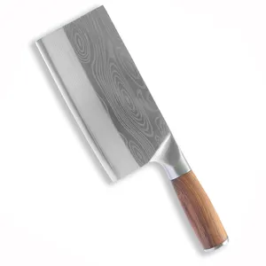 سكين مطبخ مخصص من Yangjiang Xingye مصنوع من الفولاذ المقاوم للصدأ مقاس 7 بوصات لقطع اللحوم بمقبض خشبي