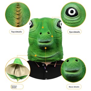 Lustige Eidechsen-Tierkopfmaske Kostümparty-Scherzartikel Latex-Kopfbedeckung Halloween-Party-Performance 25x22cm Hergestellt in China - Product Image 2
