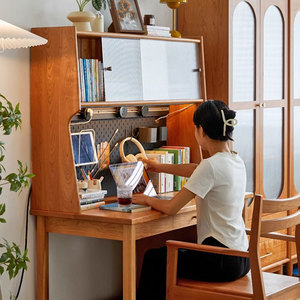 Wooden <strong>Desk</strong> Storage Rack Integrated Shelving <strong>Unit</strong> for Desktop &amp; Bookshelf - Product Image 2