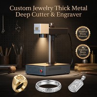 Mesin Penanda Laser Serat Mini untuk Perhiasan Khusus, Pemotong Logam Tebal, Pengukir, Kontrol Perangkat Lunak 3.5D untuk Logam Mulia