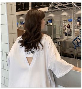 Shimaer عارية الظهر قصيرة الأكمام قمم عارضة أعلى للنساء Crewneck بلوزة بأكمام قصيرة - Product Image 3