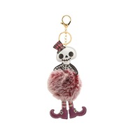 Nouveau porte-clés créatif d'Halloween en fausse fourrure PU, pompon doux, léger, durable et portable avec mousqueton