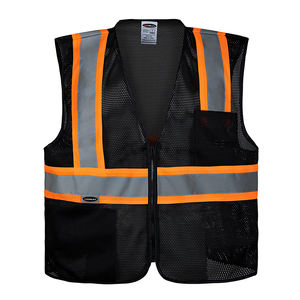 Malla Hi Vis Reflectante Ropa DE SEGURIDAD Construcción Trabajo de alta visibilidad <span class=keywords><strong>Reflector</strong></span> DE SEGURIDAD Chaleco DE SEGURIDAD negro - Product Image 1
